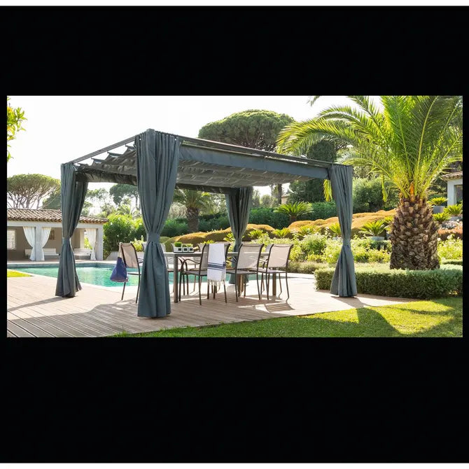 Беседка Hesperide Palmeira, Алуминий, Цвят Шисти, 3x4 m