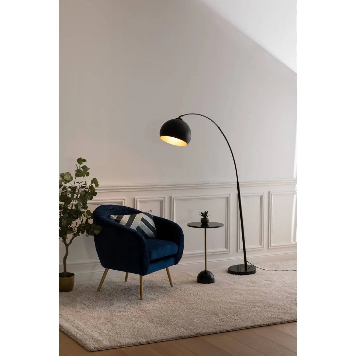 Лампион atmosphera Hyto, Метал и Мрамор, Черен, 177 cm