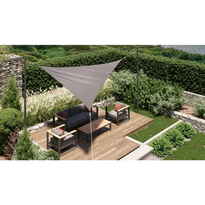 Слънцезащитно платно Hesperide Curacao, Триъгълно, Цвят Шисти, 4x4x4 m