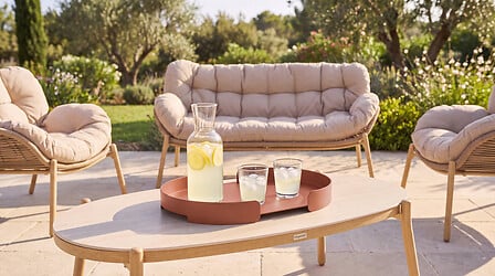 Oval tray Serva 35 x 50 cm aluminum mahogany