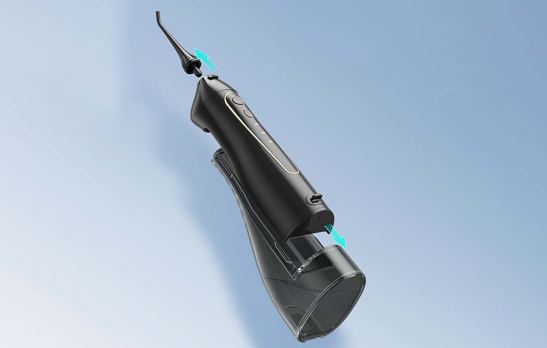 Комплект ултразвукова четка и зъбен душ FairyWill FW-507+FW-5020E, Черен