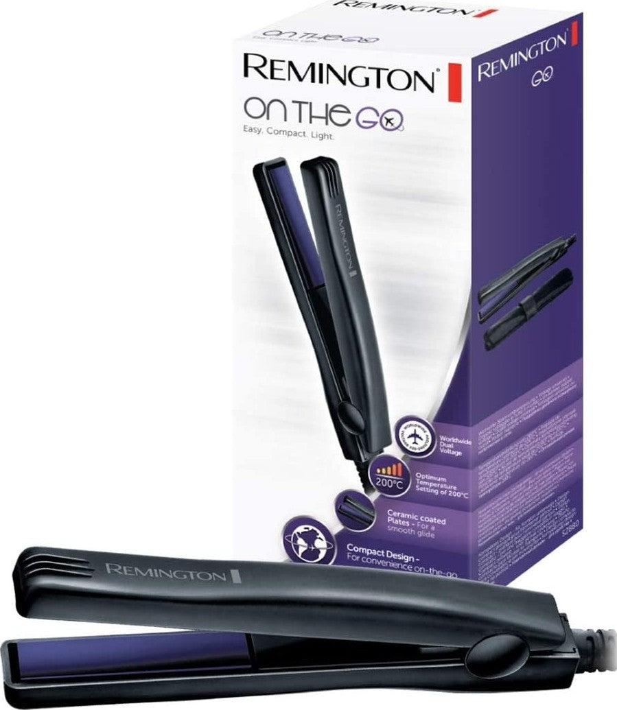 Преса за коса Remington Straightini S2880, LCD, 200°C, Керамично покритие, Малък размер, Черен