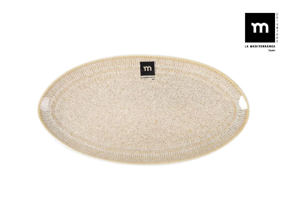 Плато овал LA MEDITERRANEA Calobra Cream, 27x14 cm, порцелан
