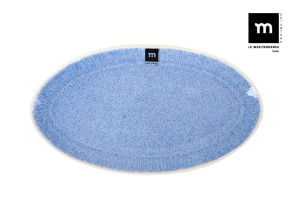 Плато овал LA MEDITERRANEA Calobra Blue, 31x18 cm, порцелан