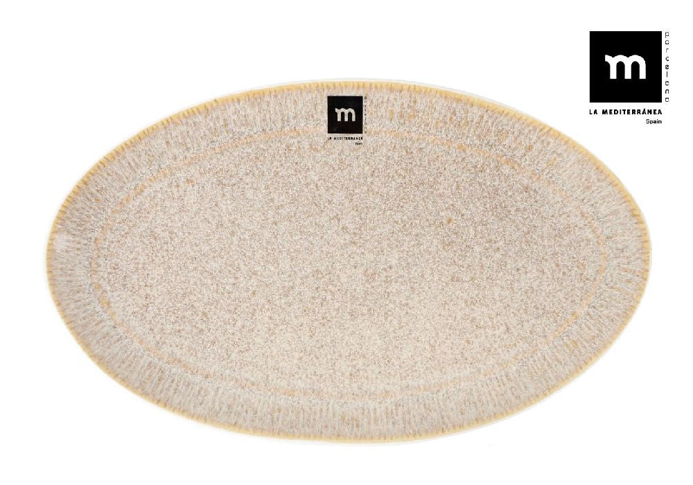 Плато овал LA MEDITERRANEA Calobra Cream, 34x21 cm, порцелан