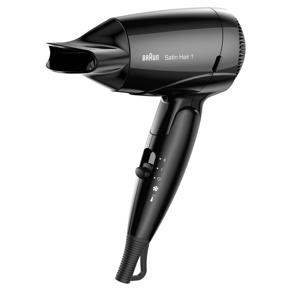 Сешоар Braun Satin Hair HD 130, 1200 W, 2 степени на температура, Черен