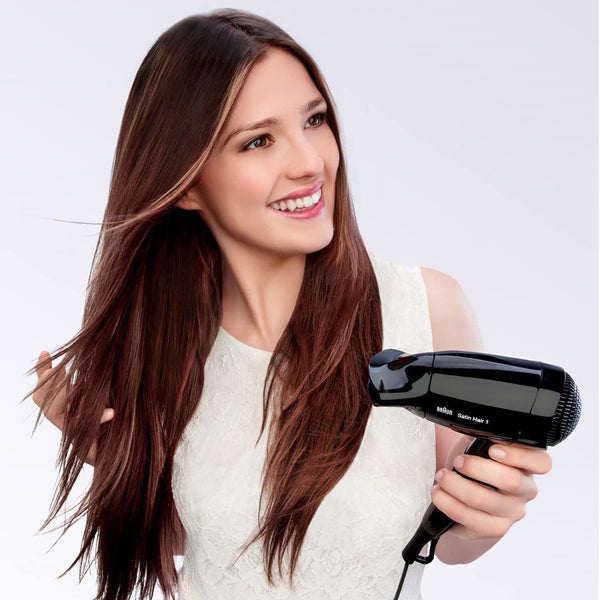 Сешоар Braun Satin Hair HD 130, 1200 W, 2 степени на температура, Черен