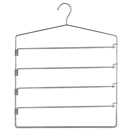 Закачалка за панталони 5five, Метал и PVC, 5 чифта, Сива