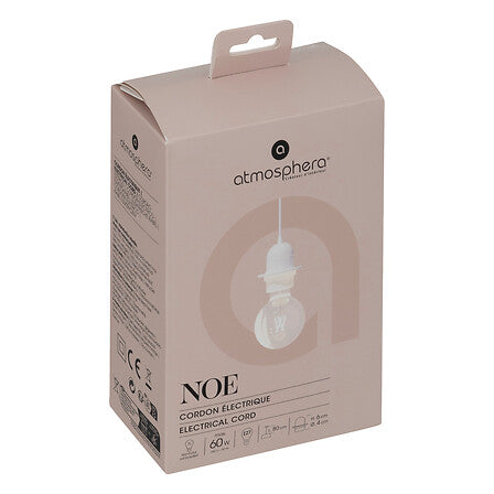 Окачващ кабел за пендел atmosphera Noe, 80 cm, Бял