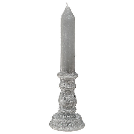 Стълбовидна свещ atmosphera Colorama de Noël, Сребриста, 20 cm