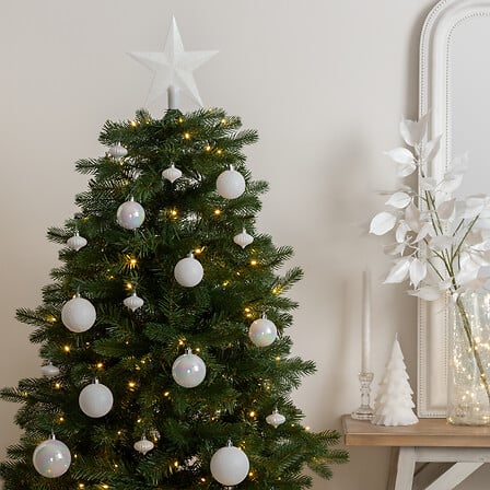 Коледен комплект за украса на елха atmosphera Colorama De Noel, Бял, 18 части