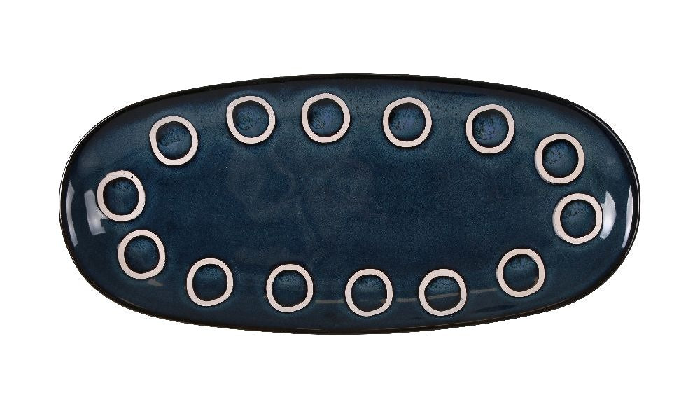 Плато овал LA MEDITERRANEA Almudena Blue, 29x14 cm, порцелан