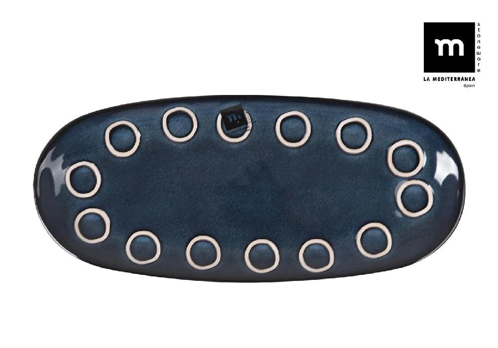 Плато овал LA MEDITERRANEA Almudena Blue, 33x15 cm, порцелан