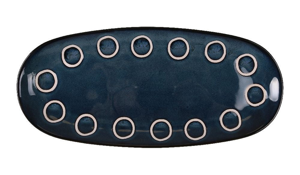 Плато овал LA MEDITERRANEA Almudena Blue, 33x15 cm, порцелан