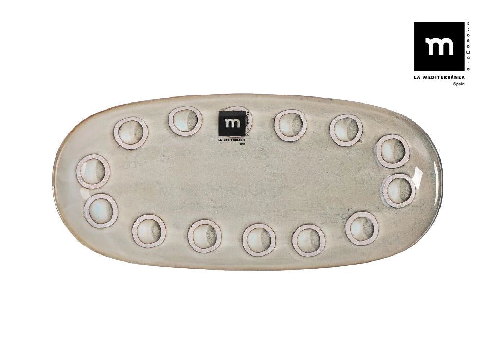 Плато овал LA MEDITERRANEA Almudena Gray, 25x12 cm, порцелан