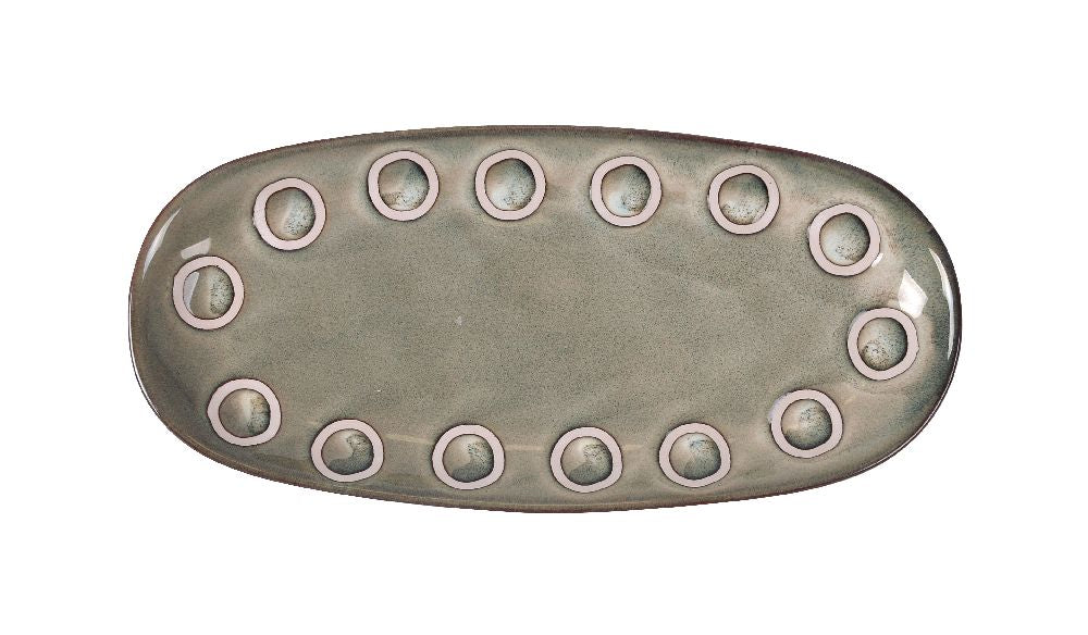 Плато овал LA MEDITERRANEA Almudena Gray, 25x12 cm, порцелан