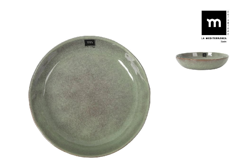 Дълбока купа LA MEDITERRANEA Macarella Green, 21x4 см, порцелан