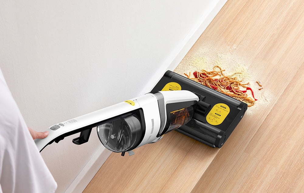 Вертикална прахосмукачка с функция за моп Deerma DEM-VX20W, 420W, Капацитет 500/600ml, IPX4, Бял