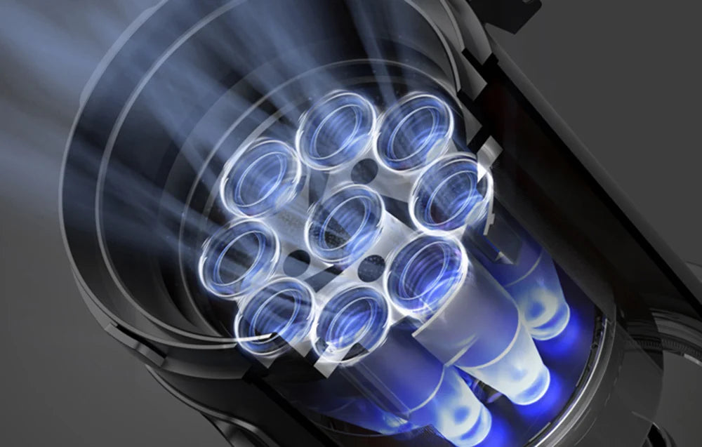 Вертикална прахосмукачка Deerma DEM-T30W, 240W, 23kPa, Оптична лампа, Безжична, Черен