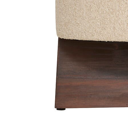 Пуф atmosphera Kayan, Букле, Слонова кост, Ø50 см