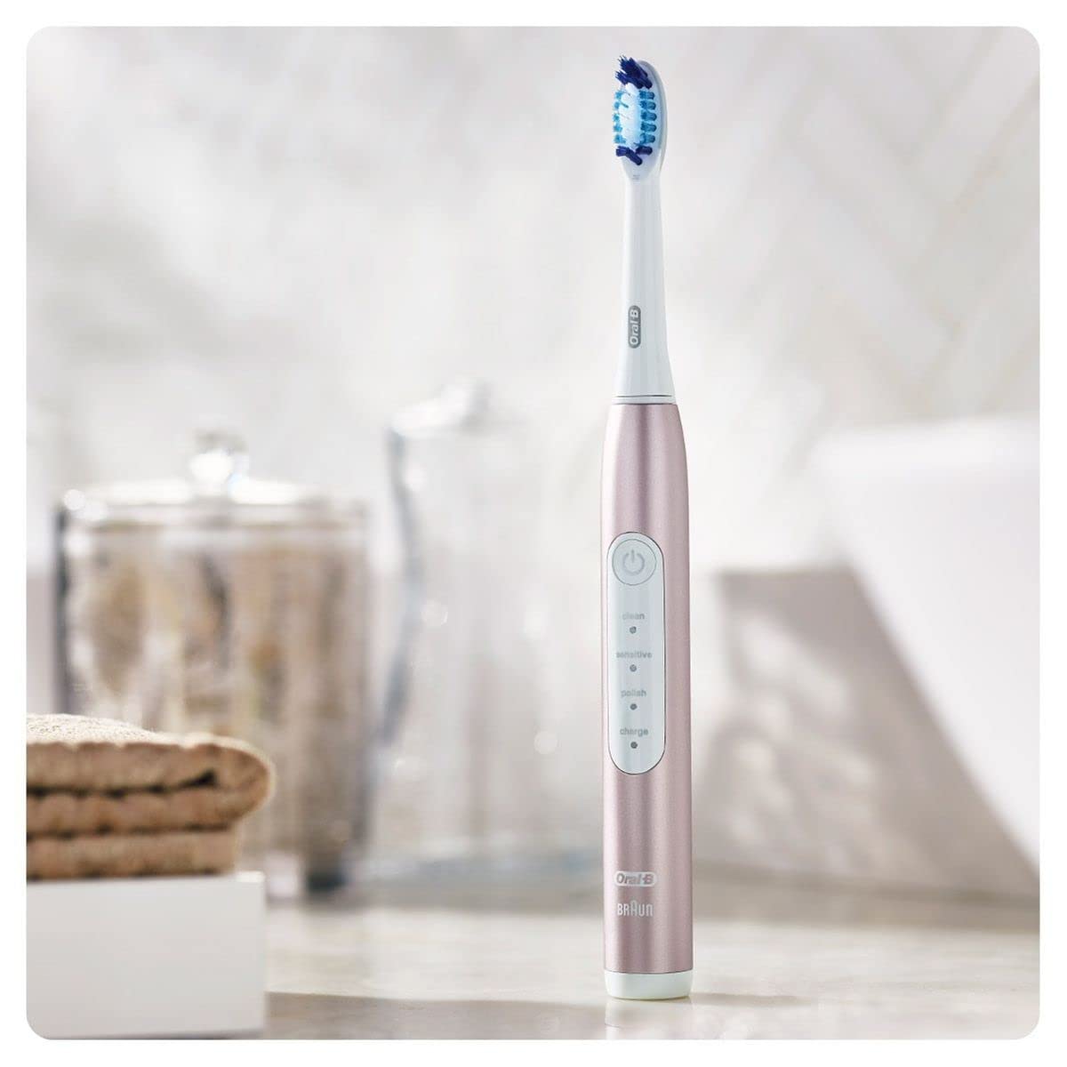 Комплект от две четки за зъби Oral-B Pulsonic Slim Luxe 4900 396369, Розов и Платинум