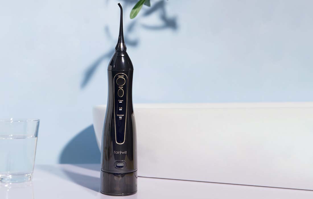 Комплект ултразвукова четка и зъбен душ FairyWill FW-507+FW-5020E, Черен