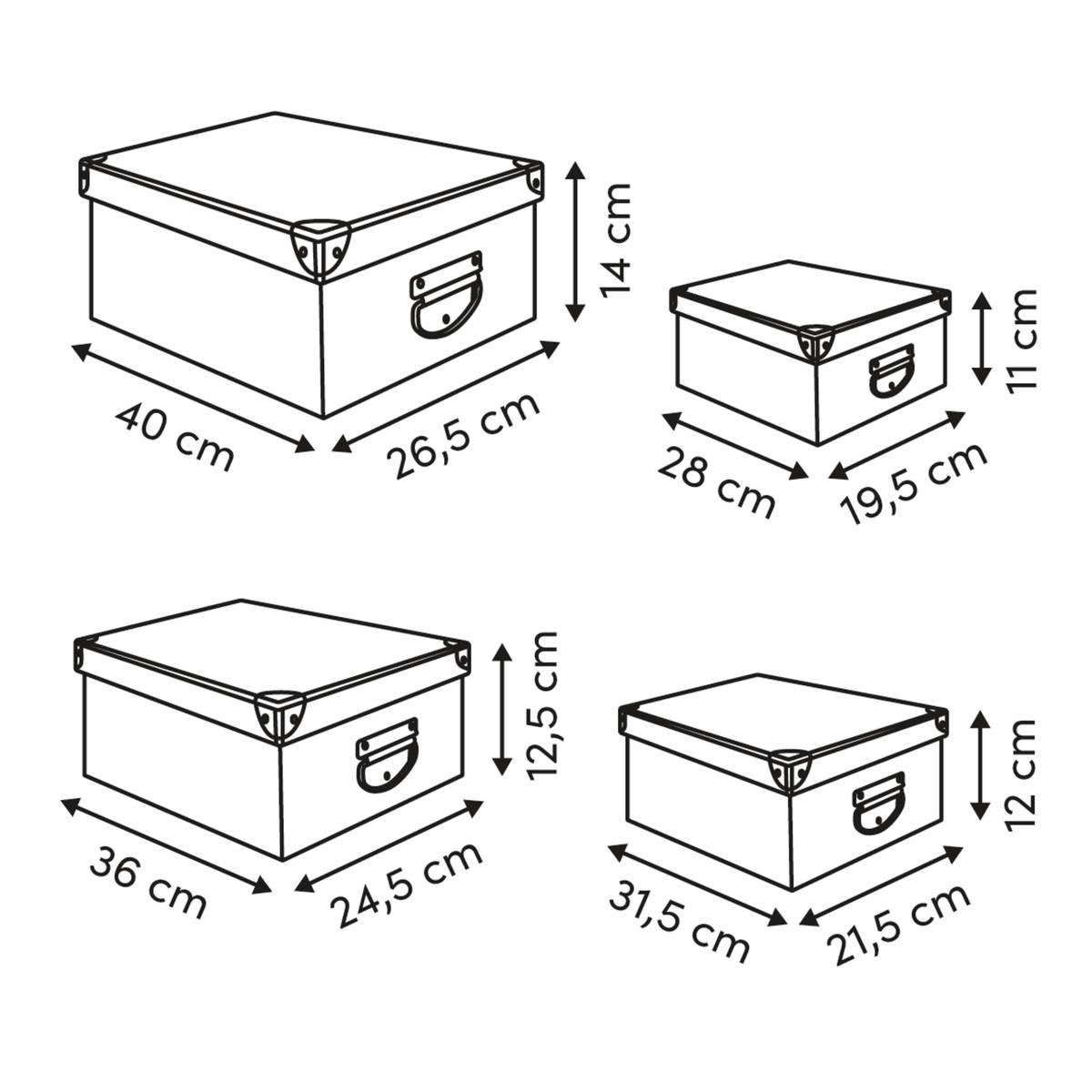 Комплект 4 кутии 5five Box' Eden, Картон, Оранжев