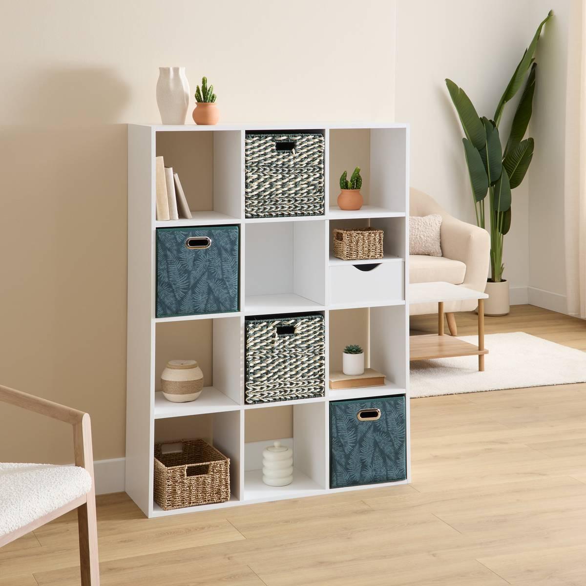 Етажерка с 12 отделения 5five Mix'n Modul, MDF, Бяла, 102x135.5 cm