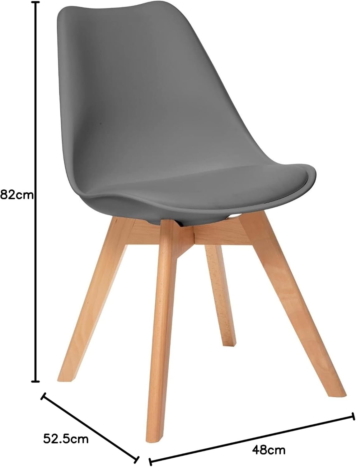 Трапезен стол atmosphera Baya, Полипропилен, Бук