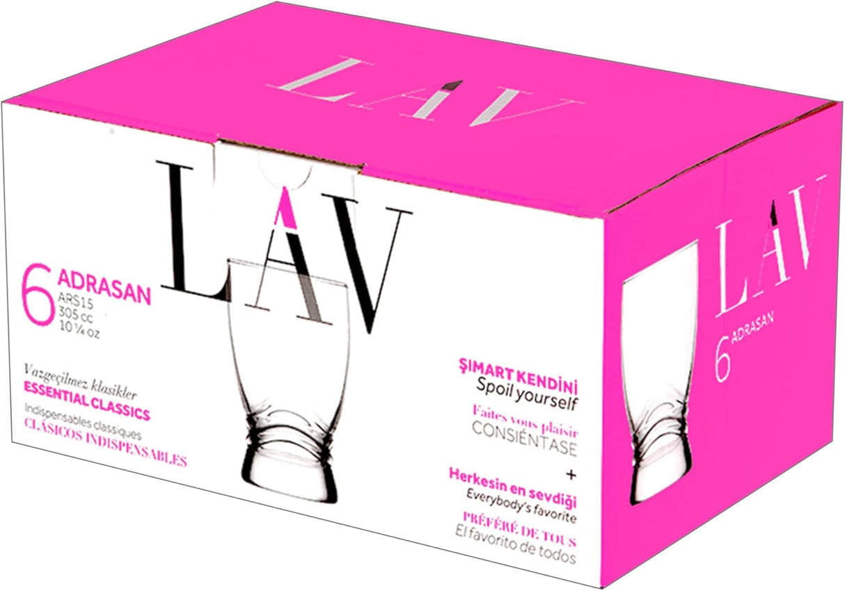 Сет чаши за уиски LAV Adrasan, 305 мл, 6 бр