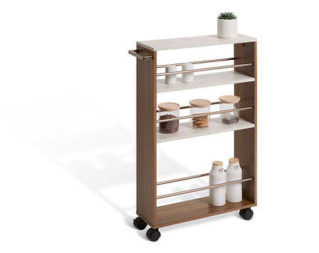 Етажерка с колелца 5five Côme, 4 нива, Кафява, 78 cm