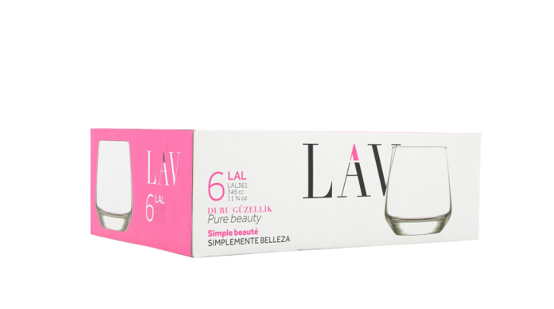 Сет чаши за уиски LAV Lal, 345 мл, 6 бр