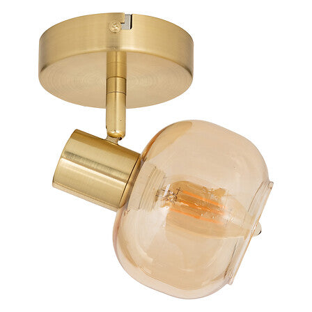 Лампа atmosphera Pilia, 10 cm, Метал и кехлибарено стъкло