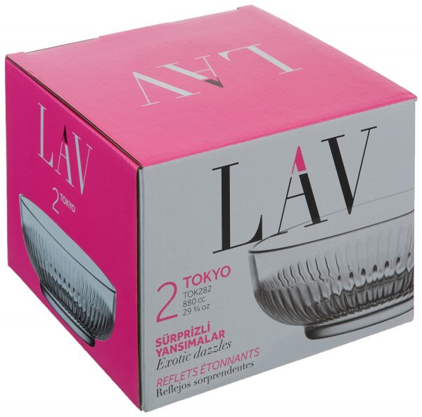 Стъклна купа за салата LAV Tokyo, 880 мл, 2 бр