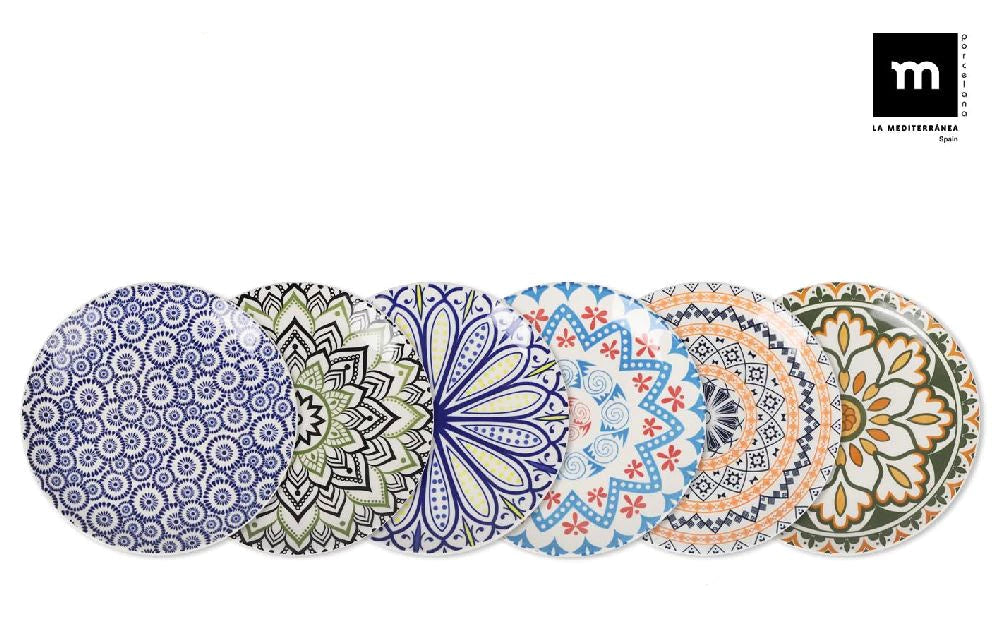 Сет японска десертна чиния LA MEDITERRANEA Kait, 20 cm, Порцелан, 6бр