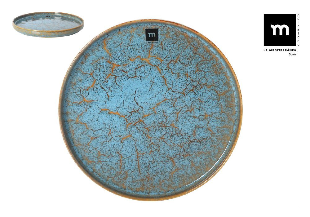 Основна чиния LA MEDITERRANEA Scratch Blue, 27х2.6 cm, порцелан