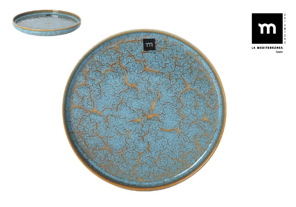 Основна чиния LA MEDITERRANEA Scratch Blue, 25х2.5 cm, порцелан