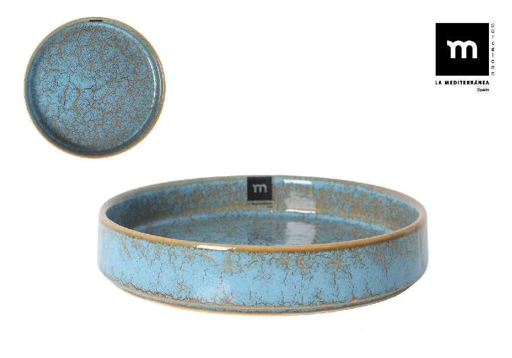 Дълбока купа LA MEDITERRANEA Scratch Blue, 20.3х4 cm, порцелан