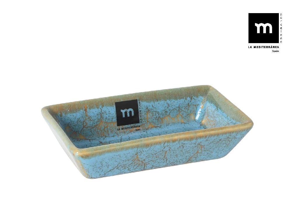 Купа правоъгълна LA MEDITERRANEA Scratch Blue, 14x7 cm, Порцелан