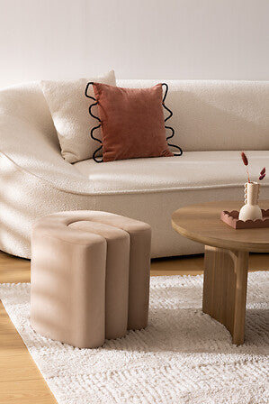 Пуф atmosphera Bolan, Кадифе, Бежов