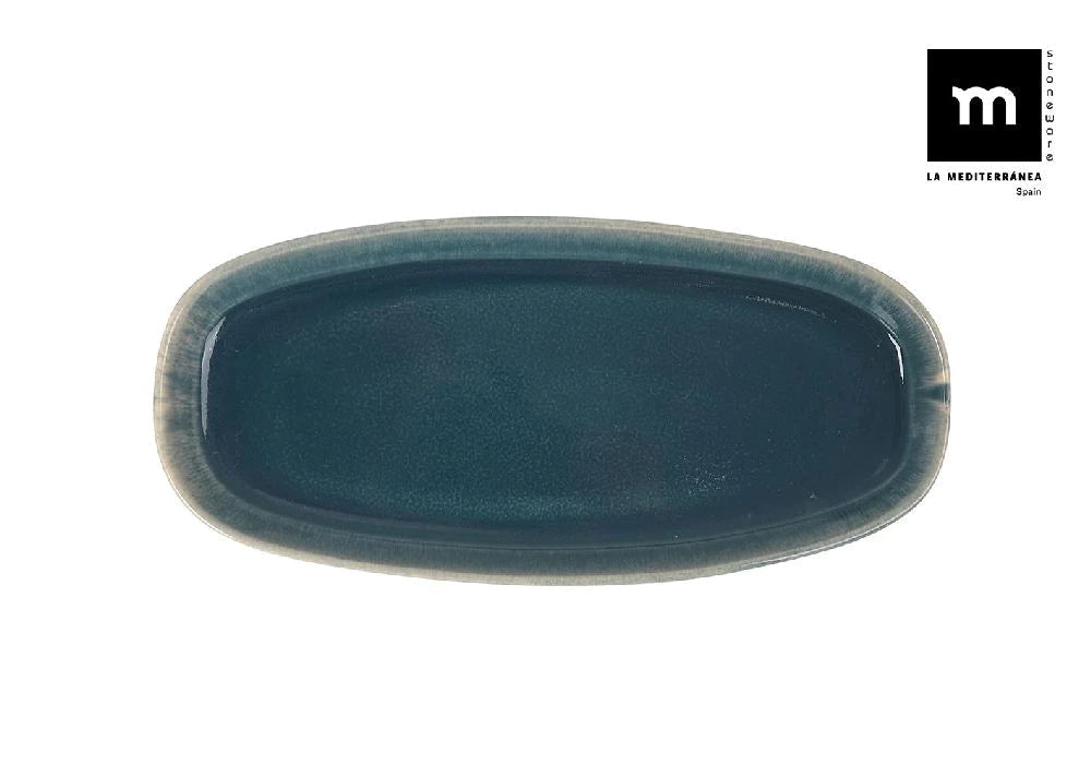 Плато овал LA MEDITERRANEA Ocean, 26х12х2 cm, Порцелан