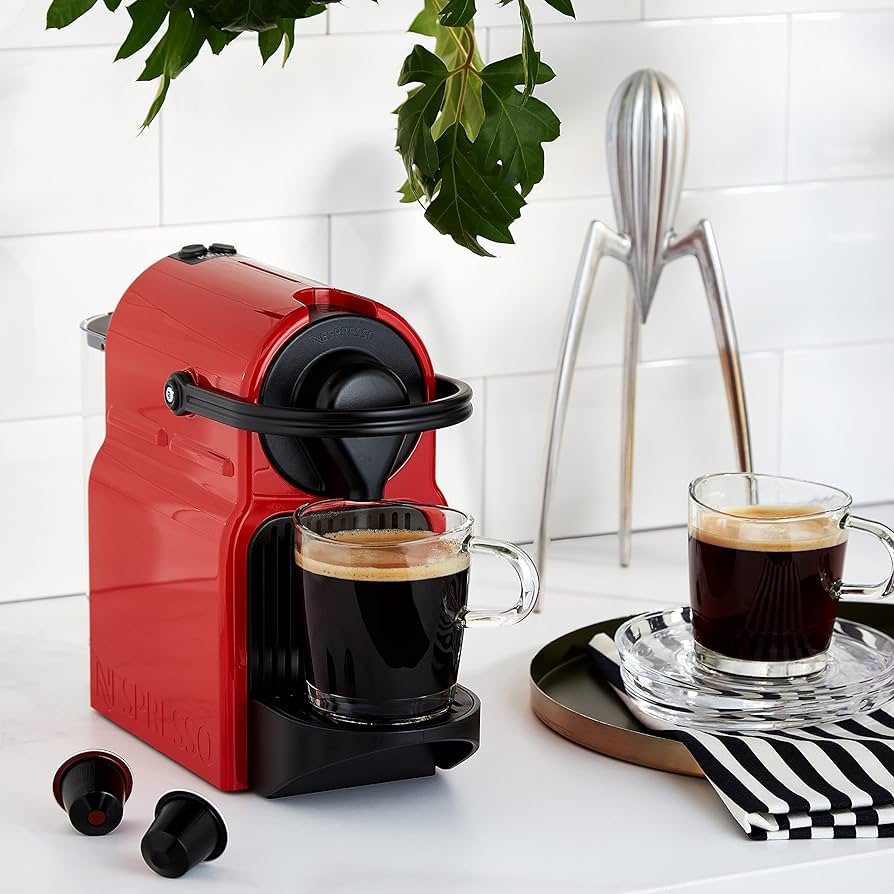 Кафемашина Krups XN1005 Inissia Nespresso, 1260W, 19 бара, 0.8 л, Капсули, Червен