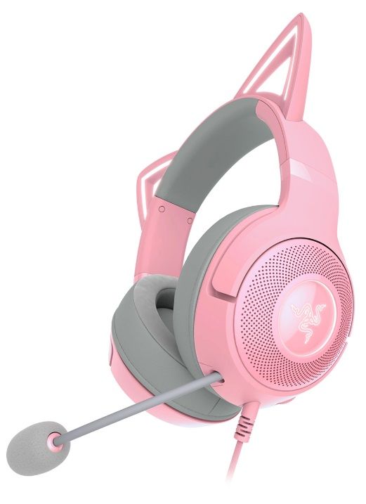 Геймърски слушалки Razer Kraken Kitty V2 (USB Type A), Розов кварц