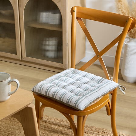 Възглавница за стол atmosphera Groove, Райе, Зелен, 38×38 cm