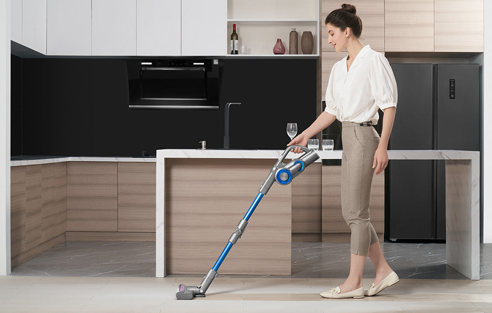 Безжична вертикална прахосмукачка JIMMY H8 UP, Всмукателна мощност 160AW, Мощност 500W, Автономност 60 мин, Син