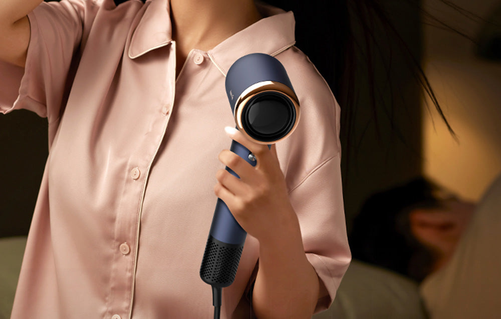 Сешоар Deerma DEM-CF50, 1400W, Въздух , Негативни Йони, 11 Режима, Тъмносин