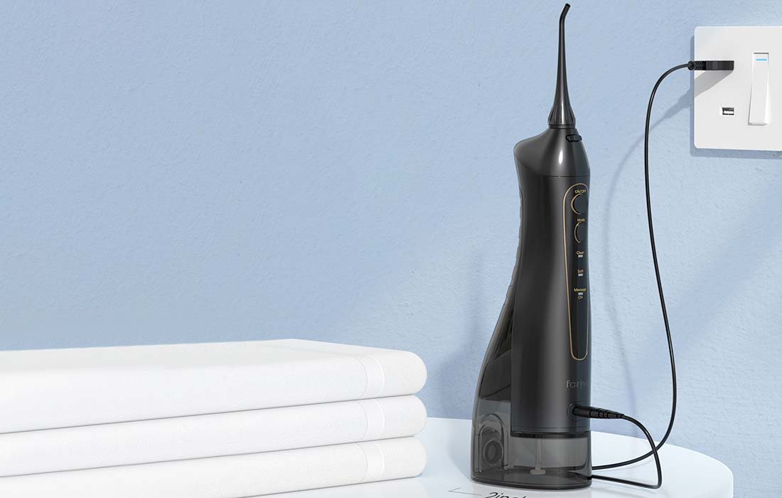 Комплект ултразвукова четка и зъбен душ FairyWill FW-507+FW-5020E, Черен