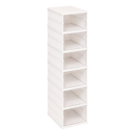 Етажерка за обувки 5five Fold'n Box, 6 чифта, Бяла