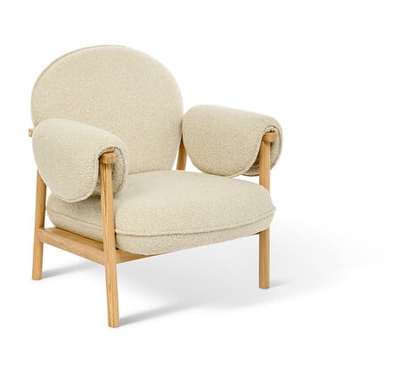 Кресло с подлакътници atmosphera Ikaris, Букле, Глина