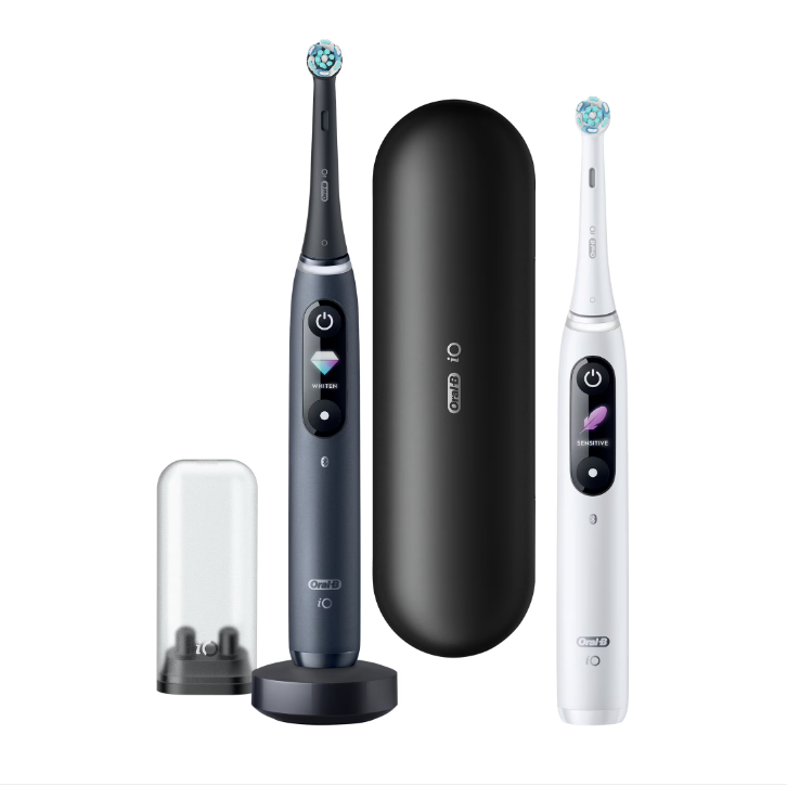 Комплект от две четки за зъби Oral-B iO Series 8 Duo S8421020, Черен и Бял